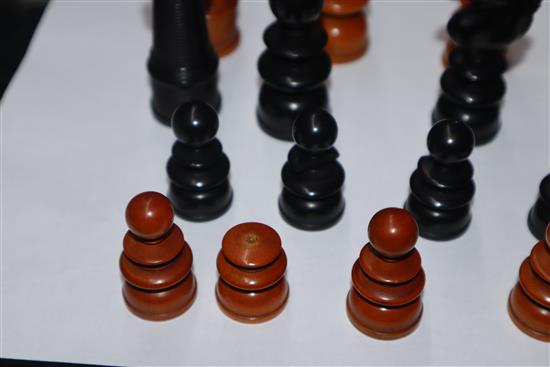 A Jacques style carved chess set